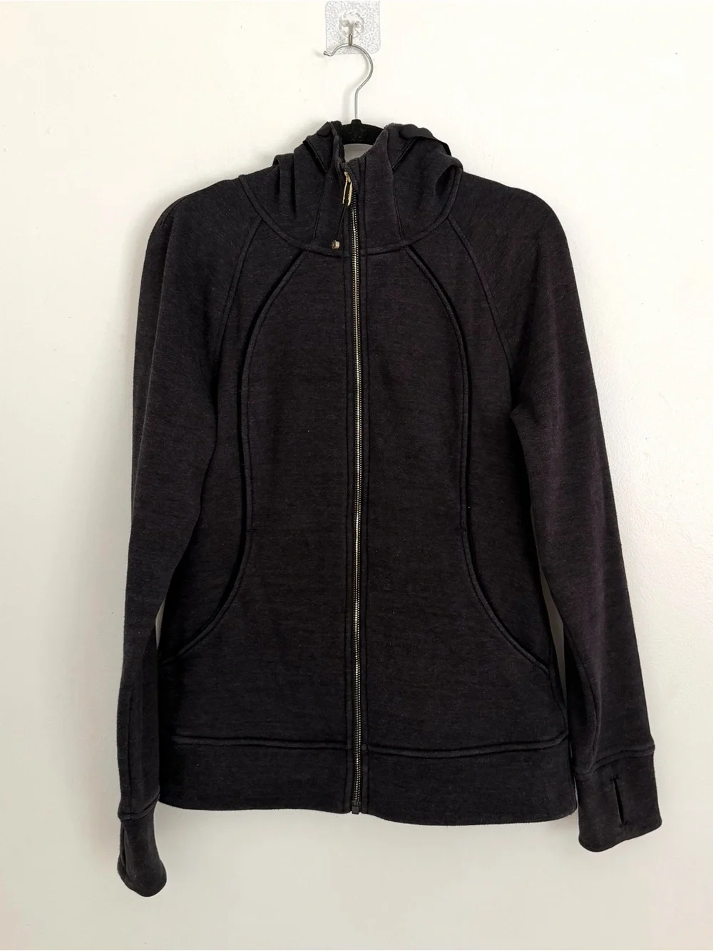 Lululemon Dark Grey Full Sip Scuba Jacket Fleece Lined
